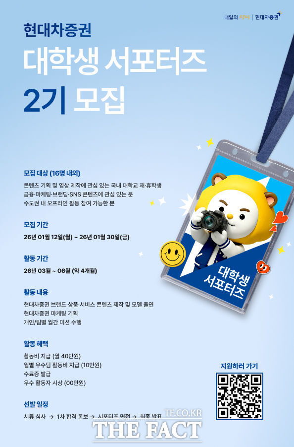 현대차증권은 '대학생 서포터즈 2기'를 오는 30일까지 모집한다. /현대차증권