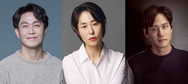 배우 오정세 강말금 박해준(왼쪽부터)이 출연하는 '모두가 자신의 무가치함과 싸우고 있다'는 올해 상반기 방영될 예정이다. /프레인TPC, 에이스팩토리, 플레오이엔티