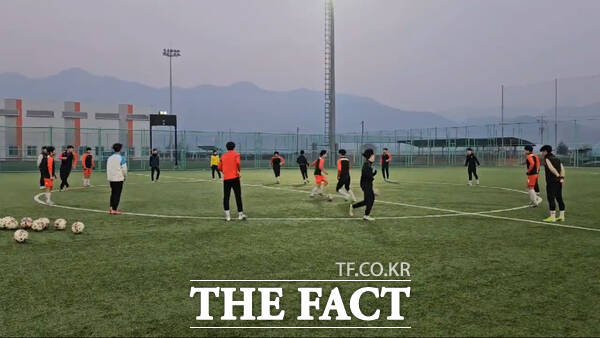 금산인삼FC 산하 U-18팀 훈련 모습. /금산군