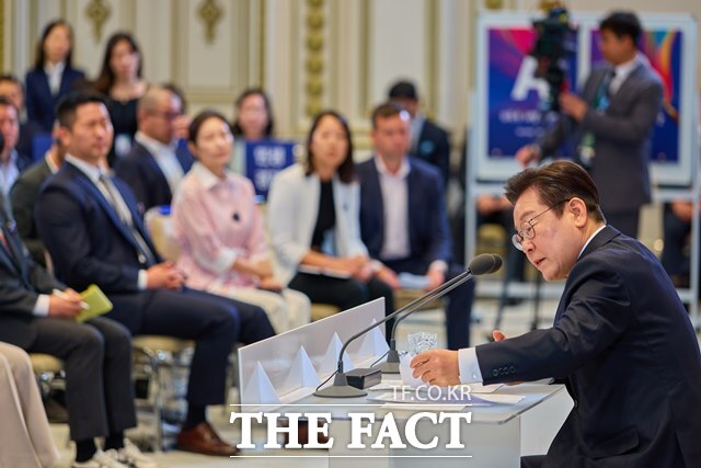 이재명 대통령이 2025년 9월 11일 오전 청와대 영빈관에서 개최한 취임 100일 기자회견 회복을 위한 100일, 미래를 위한 성장에서 발언하고 있다. /대통령실