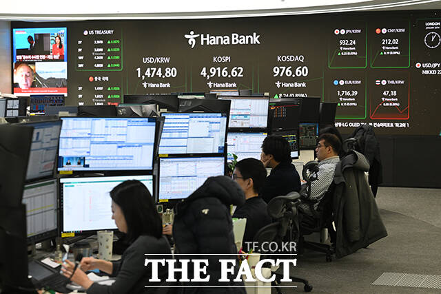 코스피가 연일 신고가를 경신하고 있는 20일 오전 서울 중구 하나은행 딜링룸 전광판에 지수가 표시되고 있다. /서예원 기자