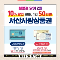  서산시, 내달 2월 설 맞이 서산사랑상품권 확대 발행