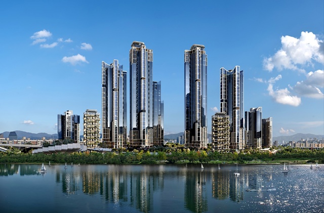 압구정 아파트 지구 중 사업 속도가 가장 빠른 2구역은 지난해 9월 현대건설을 시공사로 선정했다. 사진은 압구정2구역 조감도. /현대건설