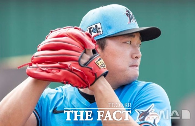 마이애미 시절 고우석. 지난해 6월 방출된 뒤 디트로이트 산하 트리플A팀과 계약했다. /구단 홈페이지