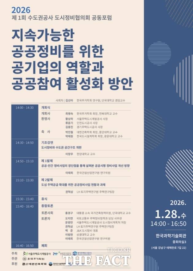 제1회 수도권 공사 도시정비협의회 공동포럼 포스터. /인천도시공사