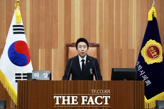 임채성 세종시의장이 개회사를 하고 있다. /김형중 기자