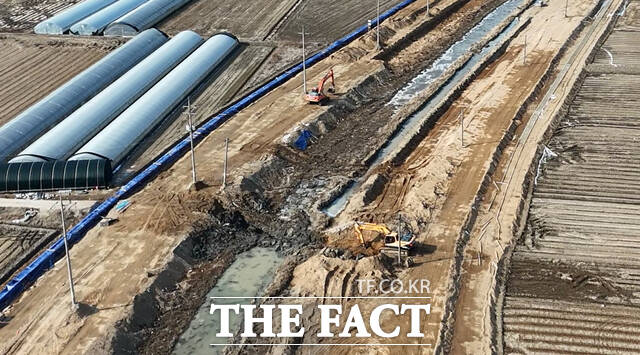 익산시 용안면 산북천 복구공사 현장. /익산시