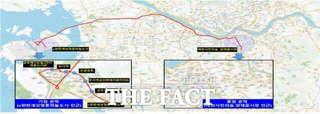 광역급행 M6463 버스 노선도. /인천시