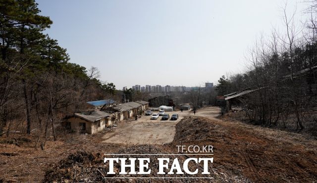 화성문화생태공원 봉담3지구에 일부 포함된 삼보폐광산 훼손지복구사업 대상지. /화성시