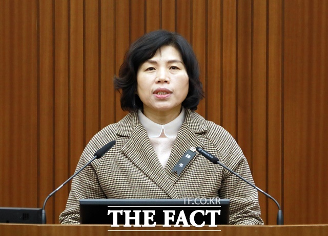 김현옥 세종시의원이 28일 제103회 임시회 제1차 본회의 5분 자유발언을 하고 있다. /세종시의회