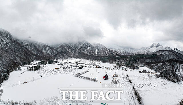 원터문화여행이 열릴예정지인 나리분지 설경. /울릉군