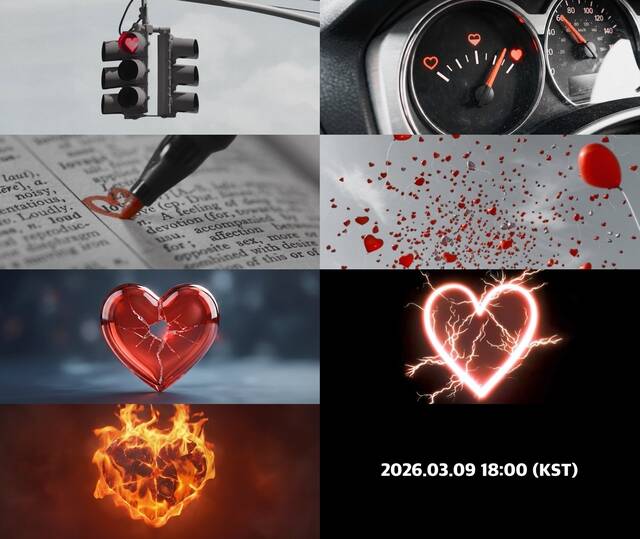 온유는 앙코르 콘서트에서 TOUGH LOVE의 힌트를 담은 트레일러(사진)를 공개했다. 일상 곳곳을 가득 채운 붉은색 하트가 잇달아 등장해 궁금증을 자아냈다. /그리핀엔터