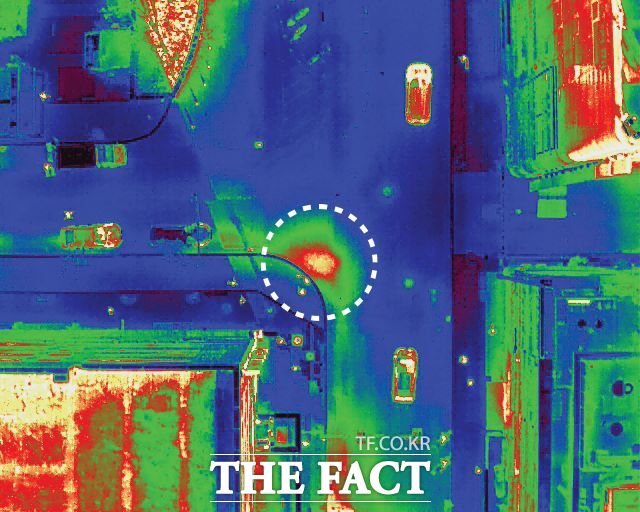 드론을 활용한 열수송관 점검을 통해 이상 징후를 감지한 영상(성남시 분당구 야탑동 일원) /성남시
