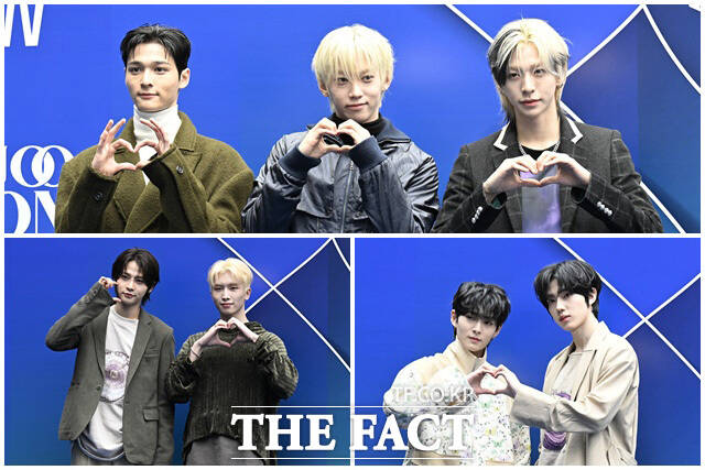 앰퍼센트원과 파우, 루네이트가 손으로 하트를 만들고 있다.