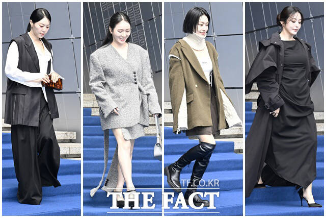 뮤지컬배우 리사와 가수 이소정, 배우 송이우, 가수 박성연(왼쪽부터)이 블루카펫을 밟고 있다.