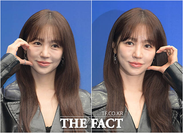 배우 윤은혜가 5일 오후 서울 중구 동대문디자인플라자(DDP)에서 열린 2026 F/W 서울패션위크 줄라이칼럼 포토월에 참석해 블루카펫을 밟고 있다. /박헌우 기자