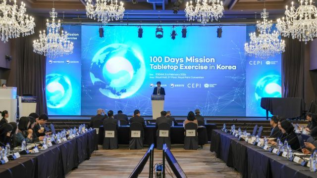 임승관 질병관리청장이 한국형 100일 미션 도상훈련에서 인사말을 하고 있다. /질병관리청