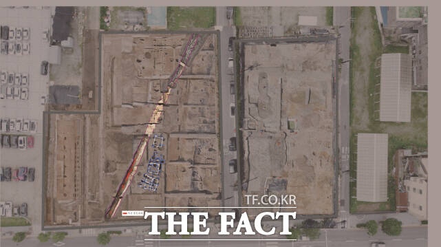 목간이 출토된 1호 배수로. /국립부여문화유산연구소