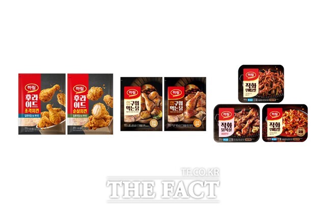 하림이 겨울 스포츠 축제 시즌을 맞아 심야 응원전의 재미를 더해줄 에어프라이어 및 전자레인지 전용 닭고기 야식 제품들을 추천한다. /하림