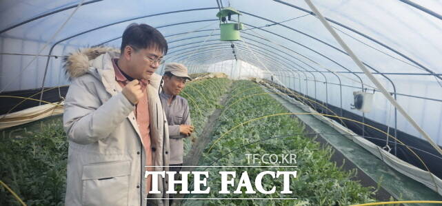 부여군농업기술센터가 헌장에서 촉성수박 생산 등 핵심 재배기술을 중점 지도하고 있다. /부여군