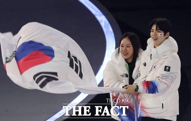 대한민국 선수단 박지우, 차준환 선수.