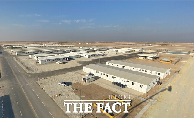 현대리바트가 진행한 사우디아라비아 마잔(MIP) 가설공사 현장 모습. /현대리바트