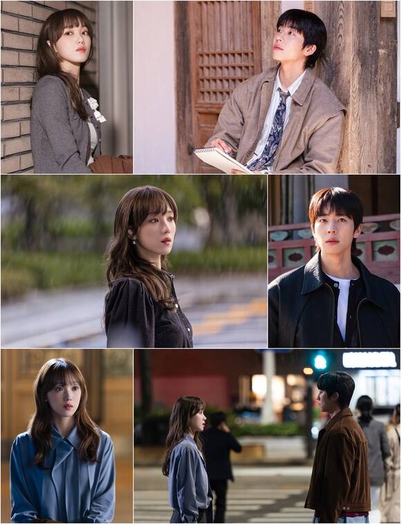 MBC 새 금토드라마 찬란한 너의 계절에 제작진이 주연을 맡은 배우 이성경(맨 위 왼쪽)과 채종협의 비주얼 스틸을 공개했다. /MBC