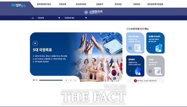 국무조정실은 9일 국민이 국정과제 내용과 추진실적을 실시간으로 확인하고, 국정과제 추진과정에 직접 참여할 수 있도록 국정과제 대국민 플랫폼을 구축해 이날부터 정식 운영한다고 밝혔다. /국정과제 대국민 플랫폼 홈페이지 갈무리