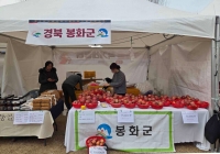  봉화사과, 서울서 통했다…강동구 설맞이 직거래장터 '완판 행렬'