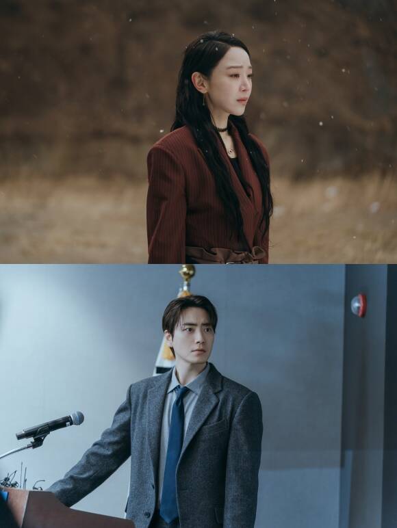 배우 신혜선과 이준혁이 tvN 비밀의 숲 이후 8년 만에 재회한 가운데 각각 사라킴과 무경으로 분해 작품의 팽팽한 긴장감을 완성했다. /넷플릭스