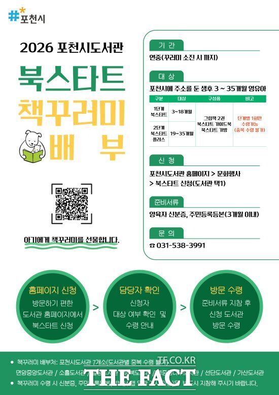 경기 포천시가 영유아 시기부터 책과 친숙해질 수 있는 환경을 조성하기 위해 추진하는 2026년 북스타트 사업 안내 포스터. /포천시