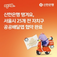  신한은행 땡겨요, 서울 25개 전 자치구와 공공배달앱 협약 완료