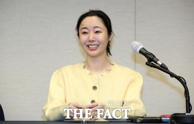 민희진 어도어 대표가 31일 오후 서울 중구 프레스센터에서 열린 하이브 임시주주총회 관련 입장 설명 기자회견에 참석하고 있다. /박헌우 기자