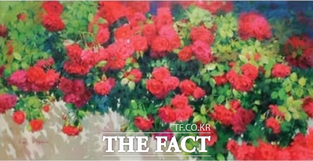 윤경희 청송군수가 선물을 받은 의혹을 사는 그림 빨간 장미. /화가 A 씨 제공