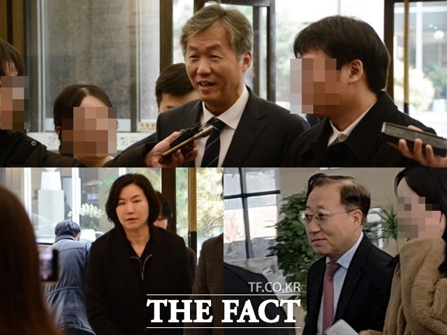 12일 오후 서울 중구 은행연합회관에서 간담회를 위해 (왼쪽부터 차례대로) 최우형 케이뱅크 행장, 이은미 토스뱅크 대표, 윤호영 카카오뱅크 대표가 입장하고 있다. /을지로= 김태환·이선영 기자