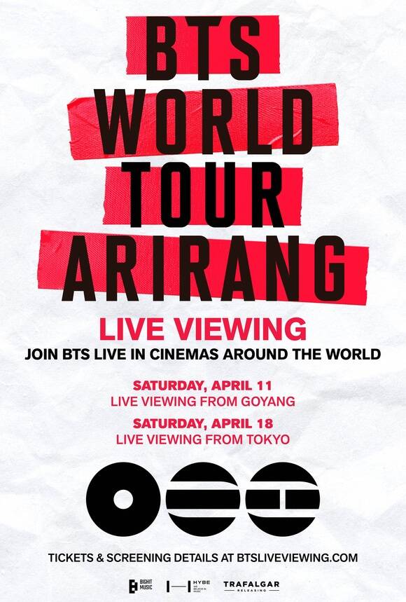 그룹 방탄소년단이 새 월드투어 BTS WORLD TOUR ARIRANG의 고양과 도쿄 콘서트를 라이브 뷰잉으로 진행한다./빅히트뮤직