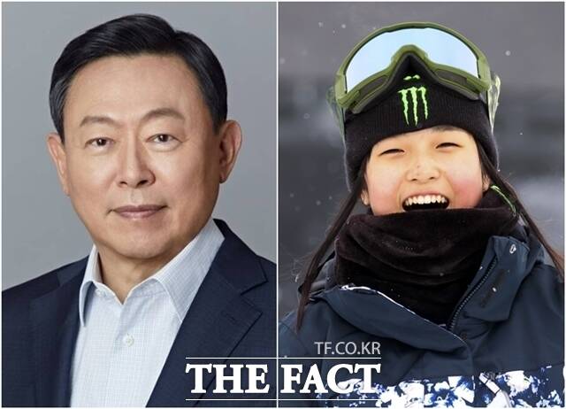 신동빈 롯데그룹 회장은 최가온 선수 지원을 포함해 스키·스노보드 종목에 대한 후원을 이어가고 있다. /롯데그룹, 뉴시스