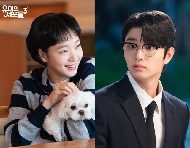 배우 김고은(왼쪽)과 새 남자주인공 김재원이 호흡을 맞추는 티빙 오리지널 시리즈 유미의 세포들3가 2026년 공개되는 가운데, 이에 앞선 시즌들을 몰아보길 추천한다. /티빙