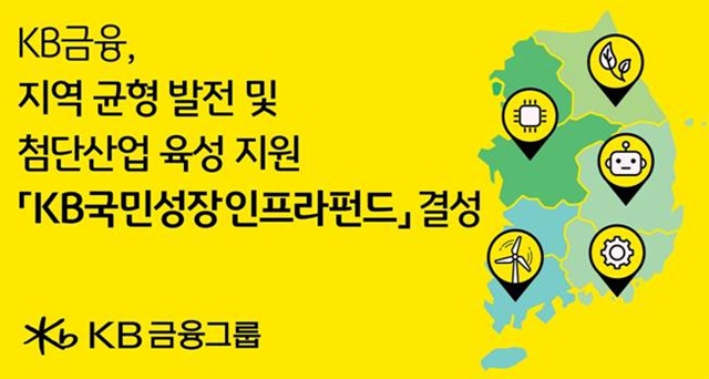 KB금융그룹이 첨단산업 육성, 지역 균형 발전, 청년 일자리 창출을 위해 그룹 계열사 자금을 모아 1조원 규모의 KB국민성장인프라펀드를 결성했다. /KB금융그룹