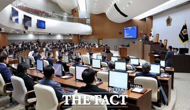 19일 충남도의회 제364회 임시회 1차 본회의가 열리고 있다. /충남도의회