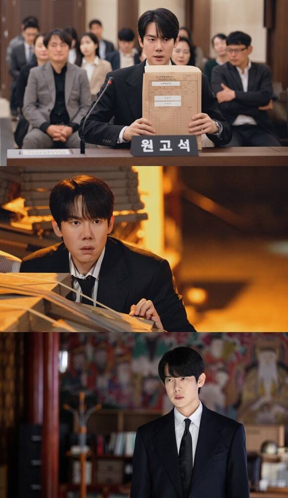 SBS 새 금토드라마 신이랑 법률사무소에 출연하는 배우 유연석의 스틸이 공개됐다. /스튜디오S, 몽작소