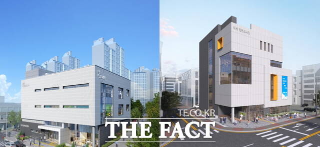 아산시 음봉어울샘도서관과 배방월천도서관 조감도. 두 도서관은 최근 공공도서관으로 등록됐다. /아산시