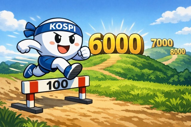 코스피가 100포인트 단위 심리선을 잇달아 넘어서며 6000선을 향해 속도를 높이고 있다. /챗GPT 생성 이미지