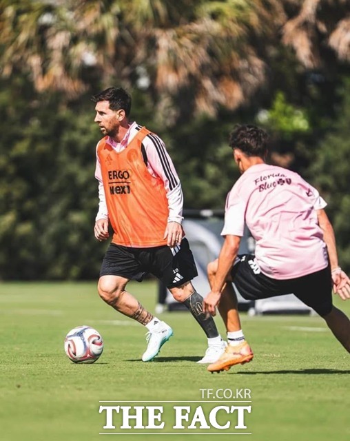 22일 손흥민의 LAFC와 2026 MLS 개막전을 치르는 인터 마이애미의 리오넬 메시 훈련 장면./인터 마이애미 SNS