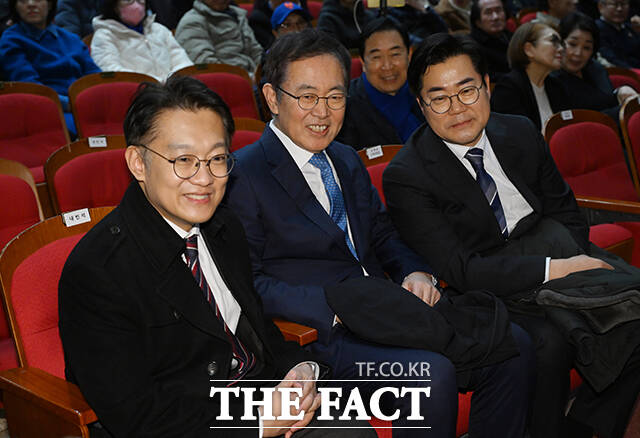 6.3지방선거에서 인천 계양을 국회의원 보궐선거 후보 출마를 위해 사퇴한 김남준 전 청와대 대변인이 23일 오후 인천시 계양구 계양문화회관에서 열린 '2026 신년특강 K-국정설명회'에 참석하고 있다. /인천=박헌우 기자