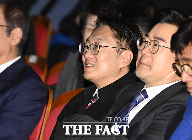 6.3지방선거에서 인천 계양을 국회의원 보궐선거 후보 출마를 위해 사퇴한 김남준 전 청와대 대변인이 23일 오후 인천시 계양구 계양문화회관에서 열린 '2026 신년특강 K-국정설명회'에 참석하고 있다. /인천=박헌우 기자