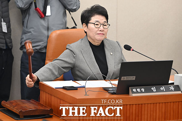 임이자 국회 재정경제기획위원장이 23일 오후 서울 여의도 국회에서 열린 재정경제기획위원회 전체회의에서 의사봉을 두드리며 회의를 주재하고 있다. /국회=남용희 기자