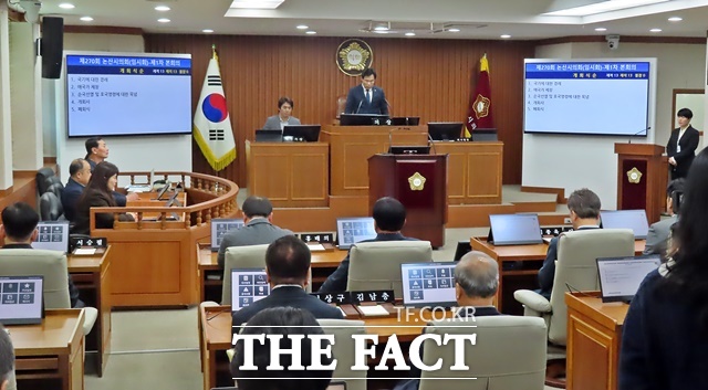 23일 논산시의회 본회의장에서 제270임시회가 열리고 있다. /김형중 기자