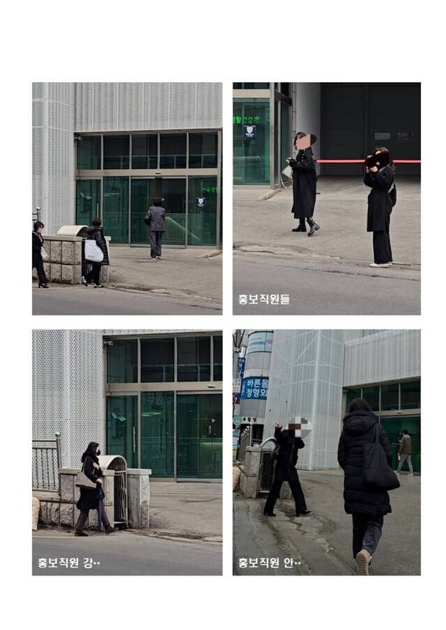 대우건설은 성수4지구 홍보요원들이 전원 철수했다고 주장하며, 조합이 포착한 모습은 직원들의 통상적인 출근이라고 반박했다. /성수4지구 조합