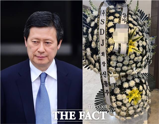 신동주 전 일본 롯데홀딩스 부회장은 누나인 신영자 롯데재단 의장의 빈소를 방문하지 않고 근조화환만 보냈다. /더팩트 DB